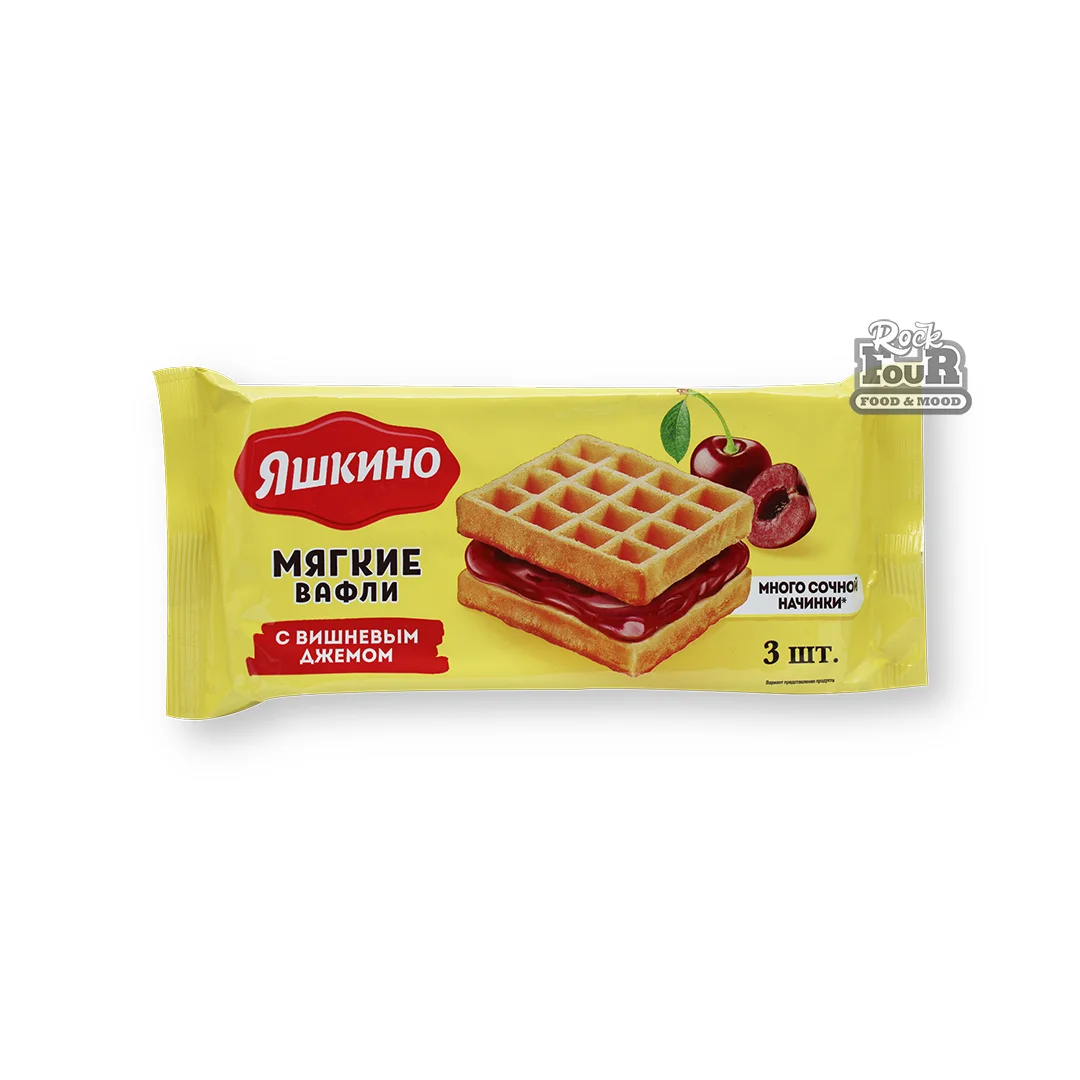 Soft waffles "Yashkino" with cherry jam 120g
